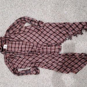 Billabong Pink Plaid Cardigan